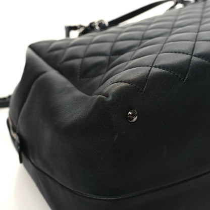 Chanel Calfskin Quilted Feather Weight Bowling Bag Black 11 of 14