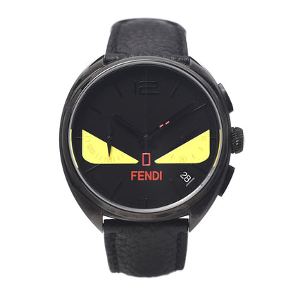 Fendi Stainless Steel Calfskin 40mm Momento Bugs Quartz Watch Black 1 of 6