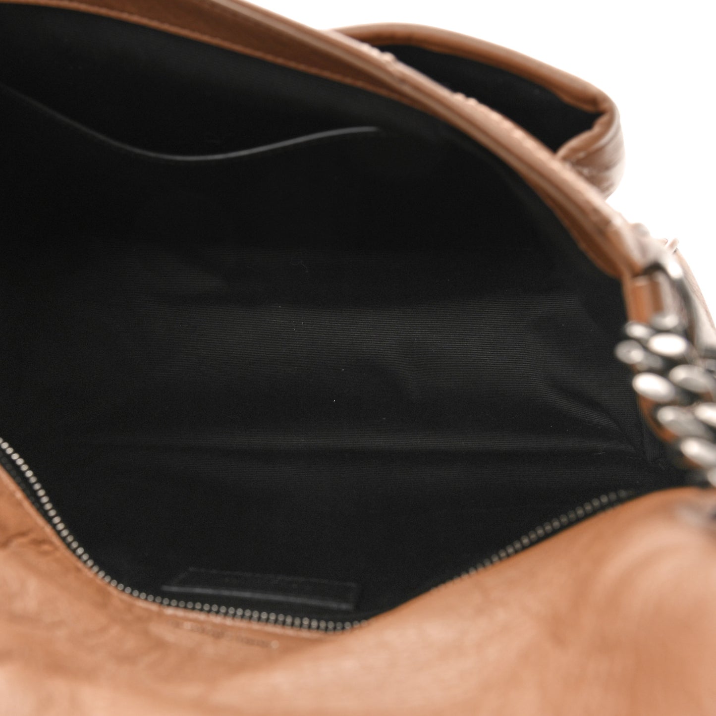 Crinkled Calfskin Matelasse Monogram Medium Niki Chain Satchel Dark Toffee