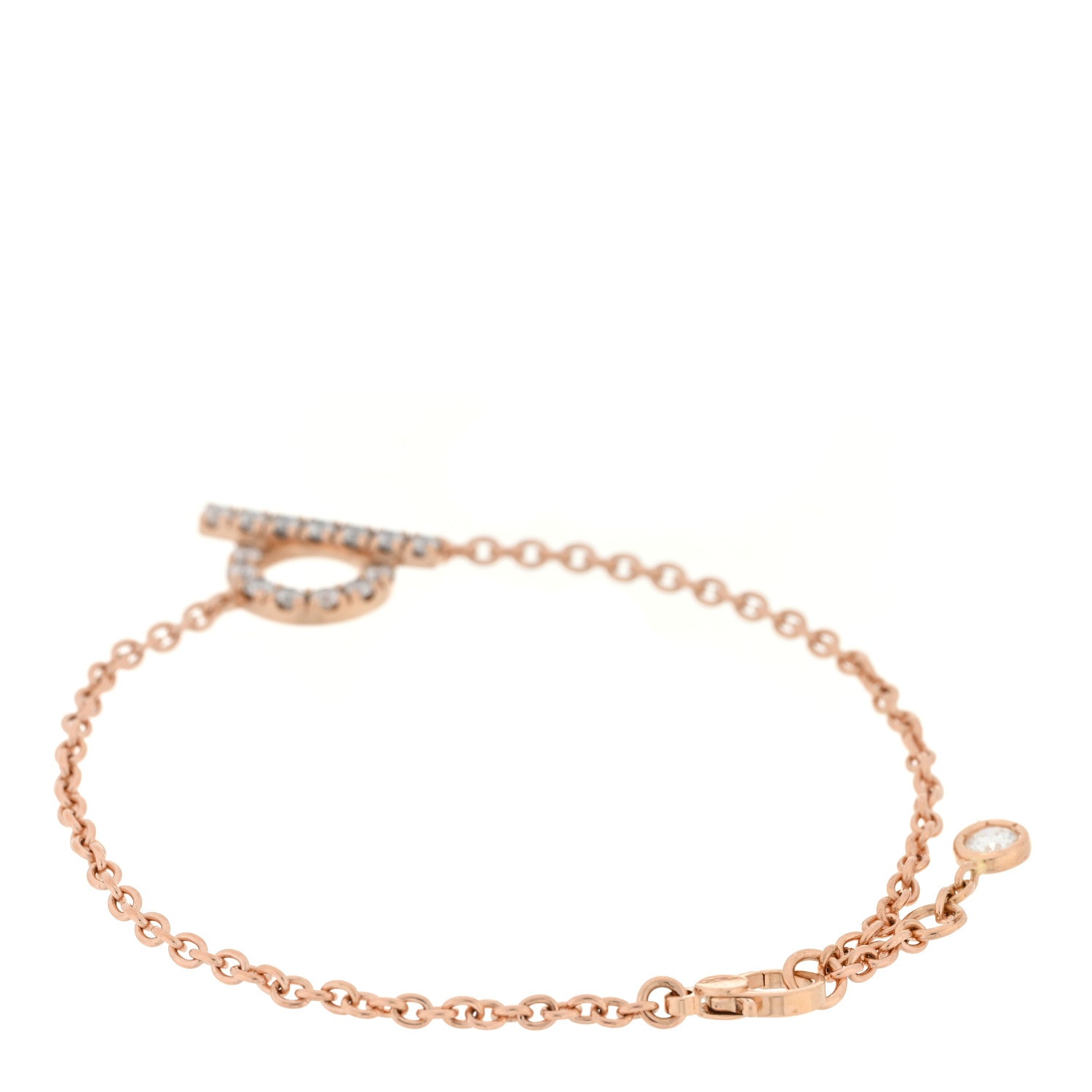 Hermes 18K Rose Gold Diamond Finesse Bracelet SH 2 of 3