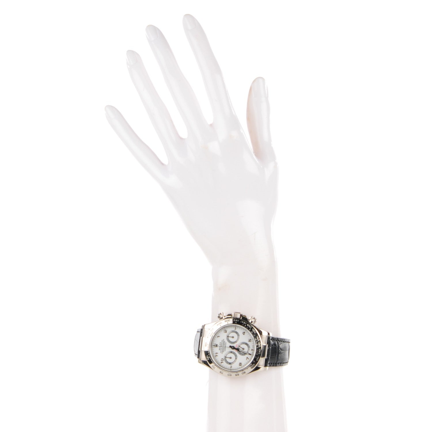 Rolex 18K White Gold Alligator 40mm Oyster Perpetual Daytona Cosmograph Watch White 116519 4 of 11
