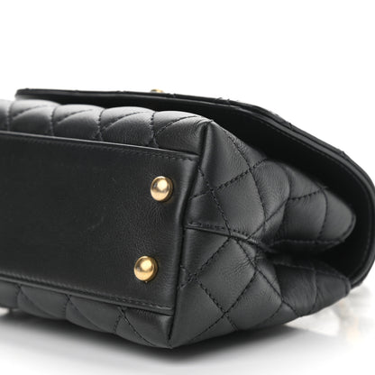 Chanel Calfskin Crystal Quilted Extra Mini Coco Handle Flap Black 10 of 10