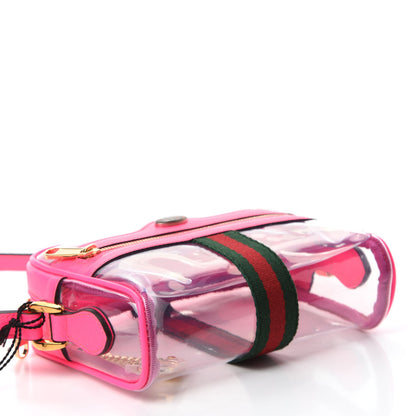 Gucci Vinyl Web Mini Ophidia Transparent Shoulder Bag Fluorescent Fuchsia 4 of 10