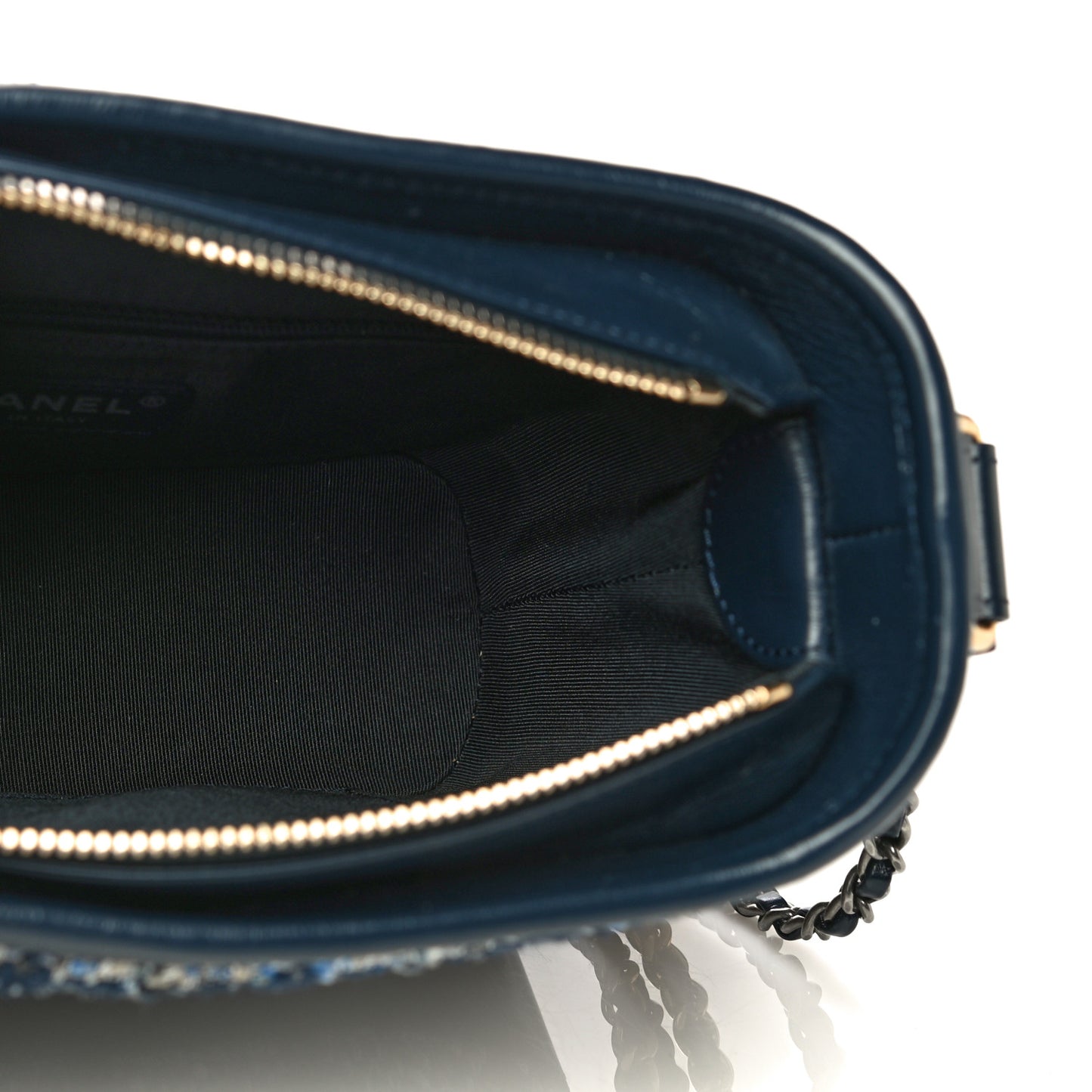 Tweed Calfskin Small Gabrielle Hobo Blue