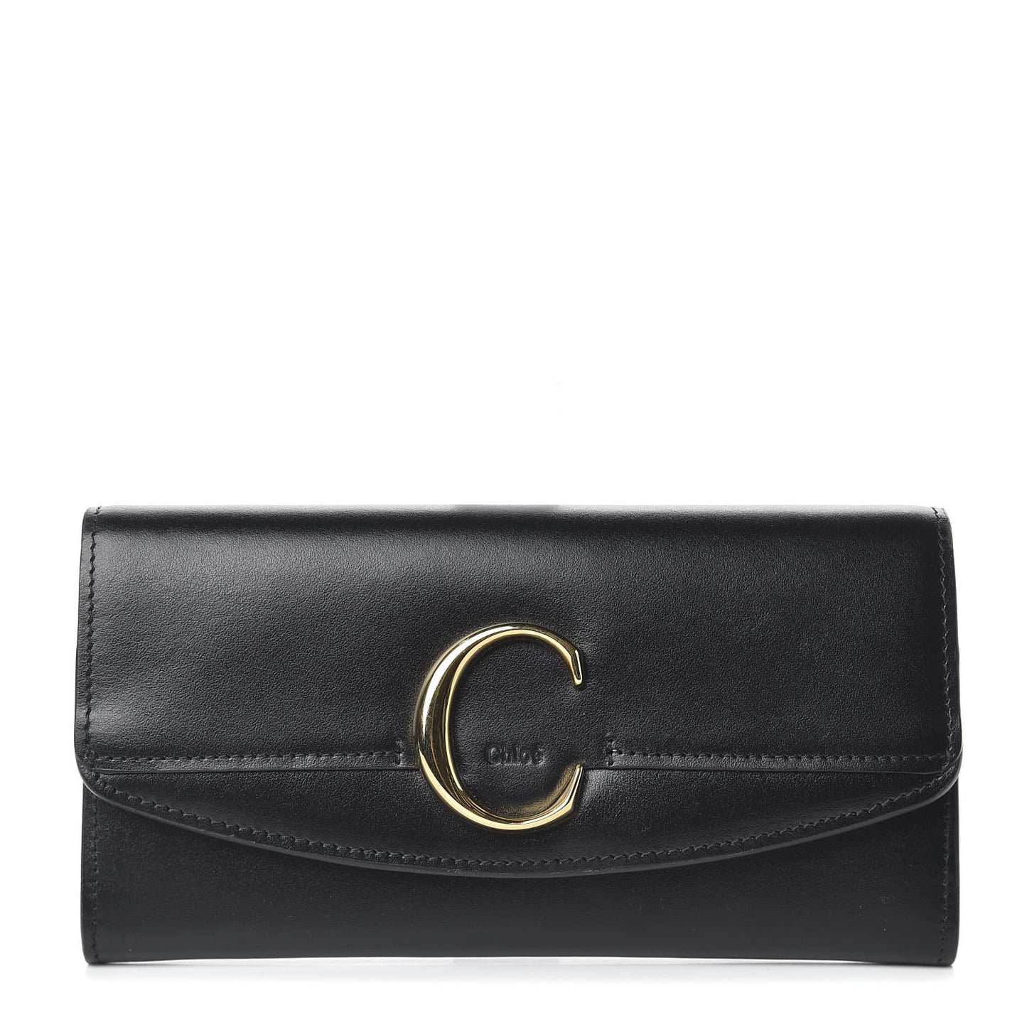 Smooth Calfskin Long Wallet Black