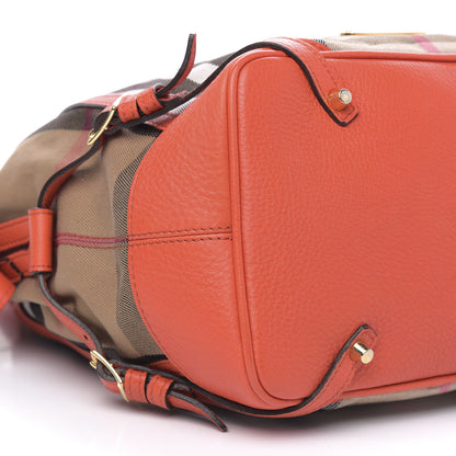 Burberry House Check Drawstring Hobo Orange 8 of 11