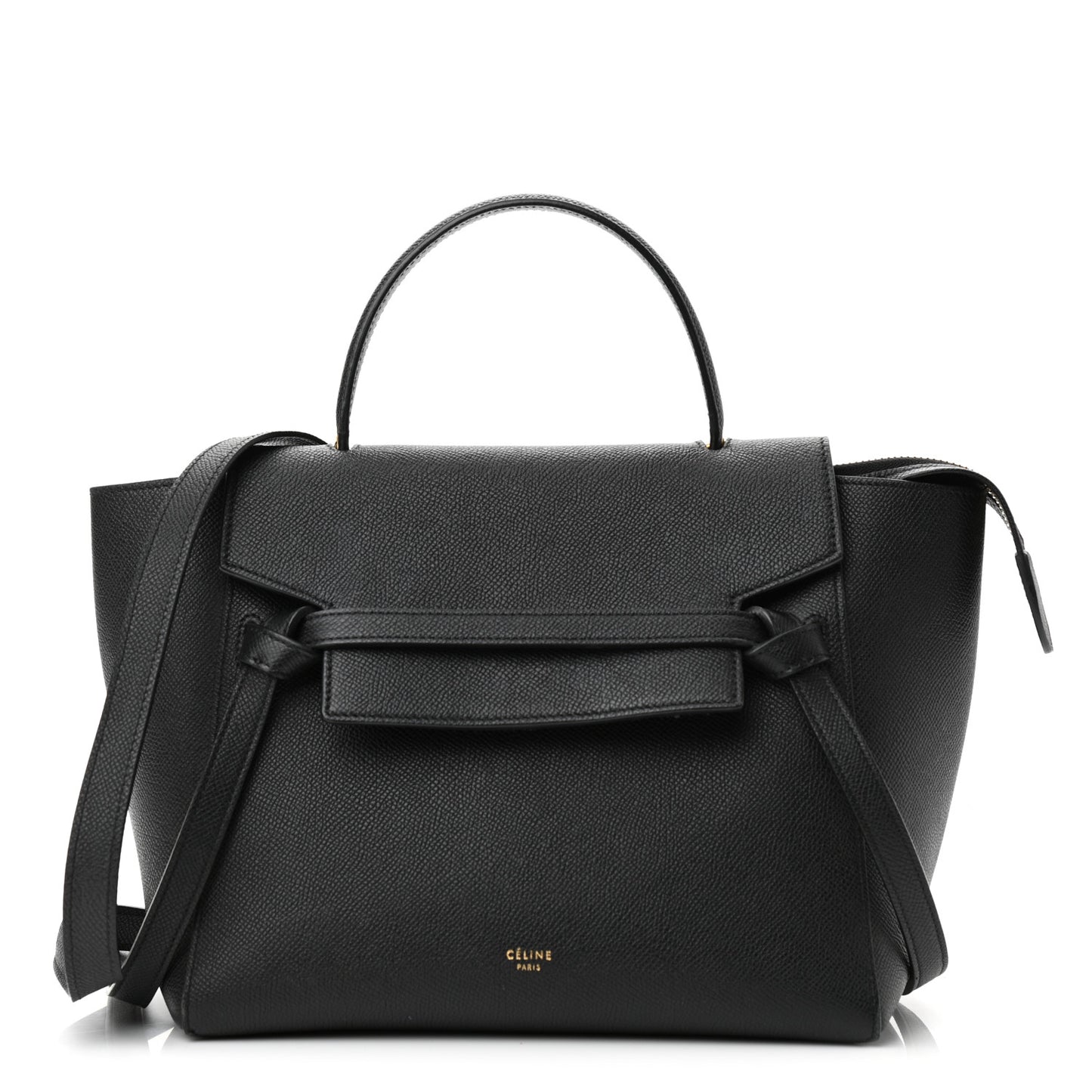 Grained Calfskin Micro Belt Bag Black