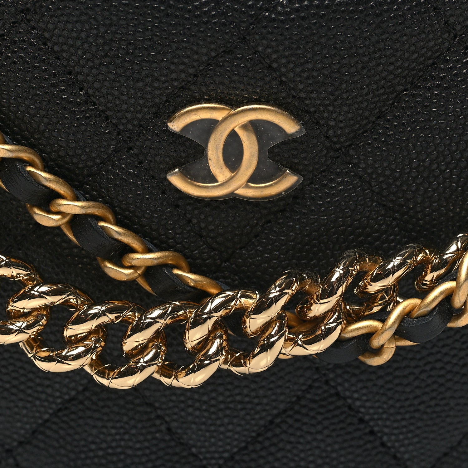 Chanel Shiny Caviar Quilted Bow Pouch Hobo Black 8 of 11