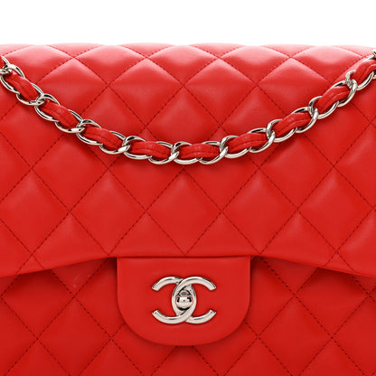 Chanel Lambskin Quilted Jumbo Double Flap Red 5 of 11