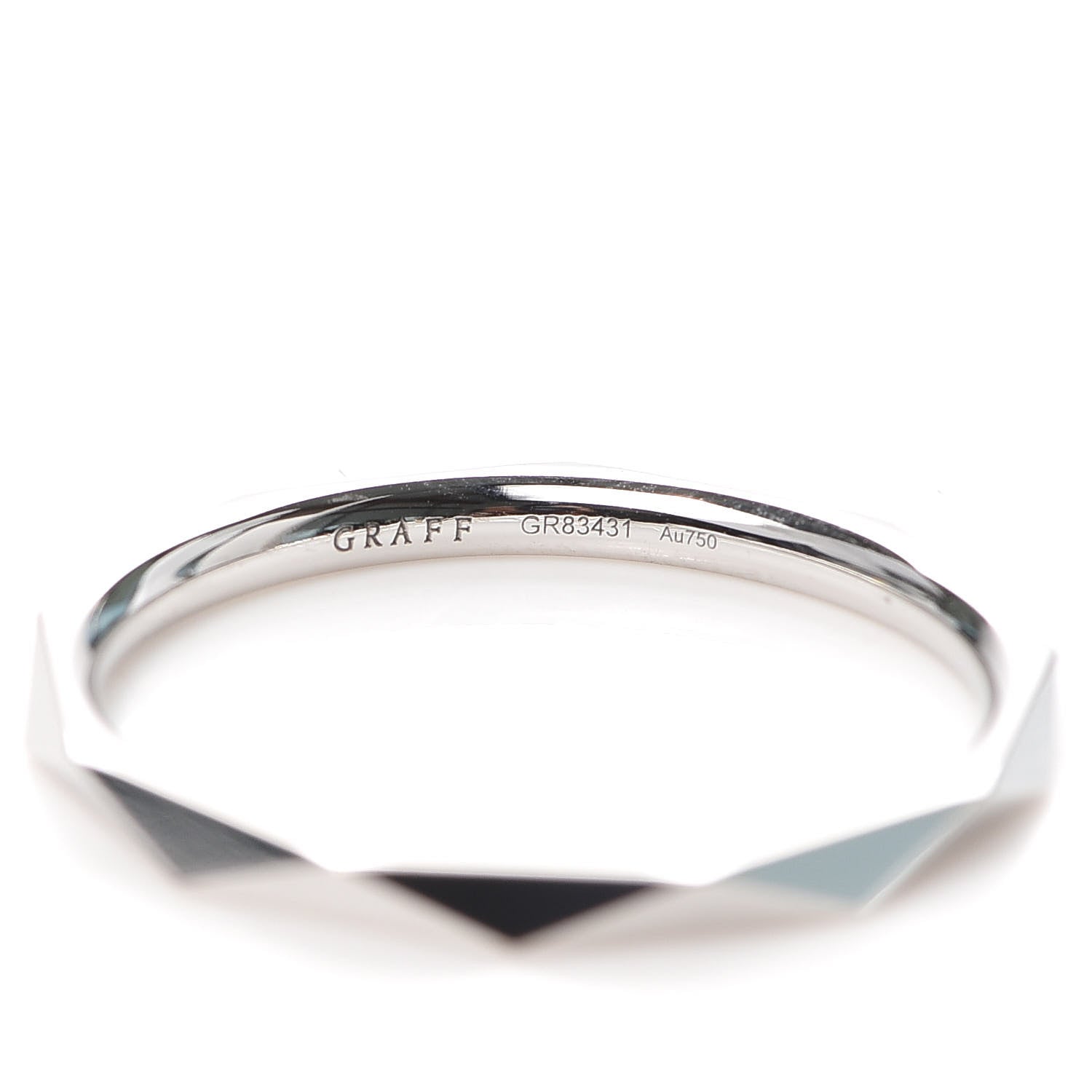 Graff 18K White Gold 2.3mm Laurence Graff Signature Wedding Band Ring 70 13 4 of 5