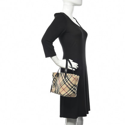 Burberry Wool Check Tote Beige 2 of 10