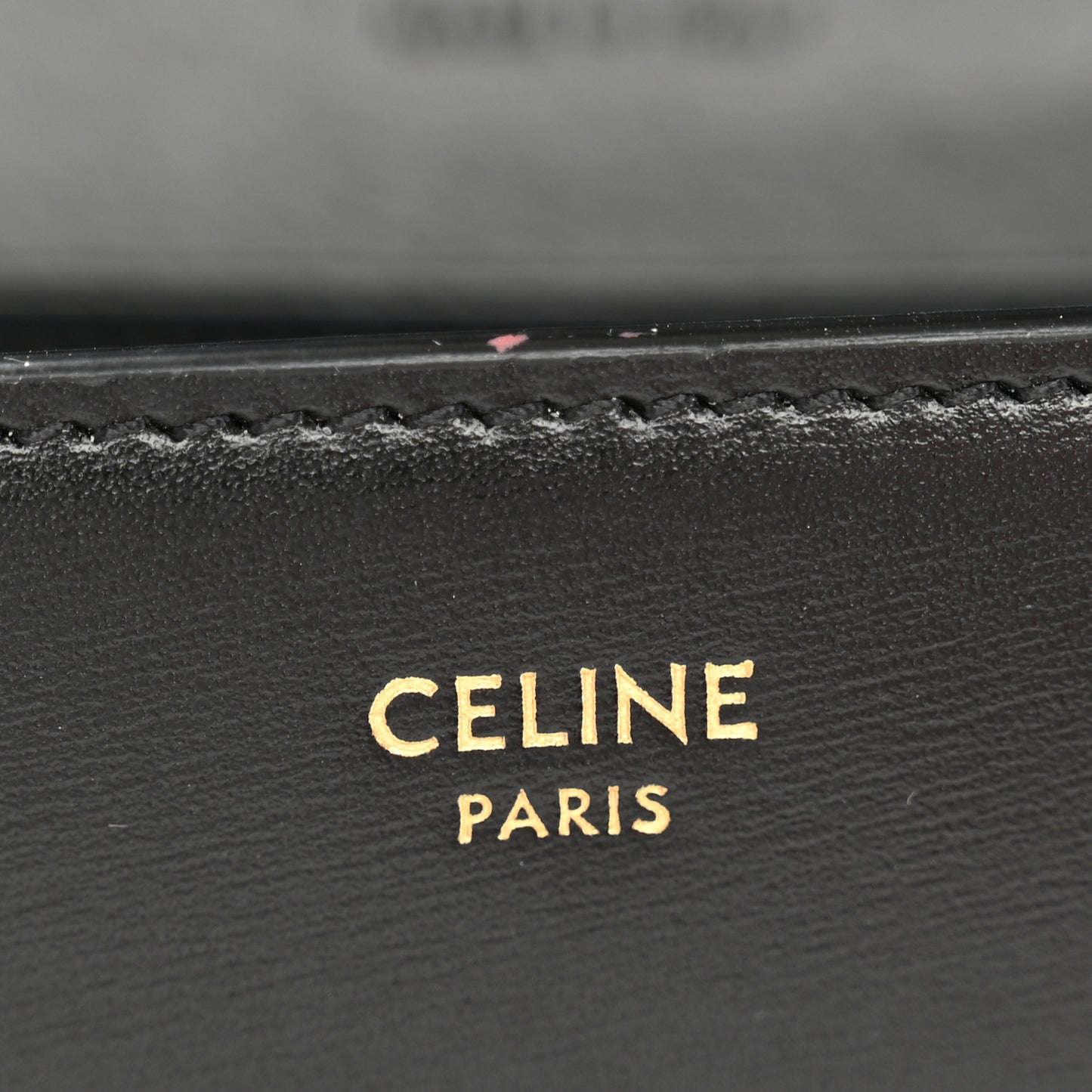 Shiny Calfskin Triomphe Margo Wallet on Chain Black