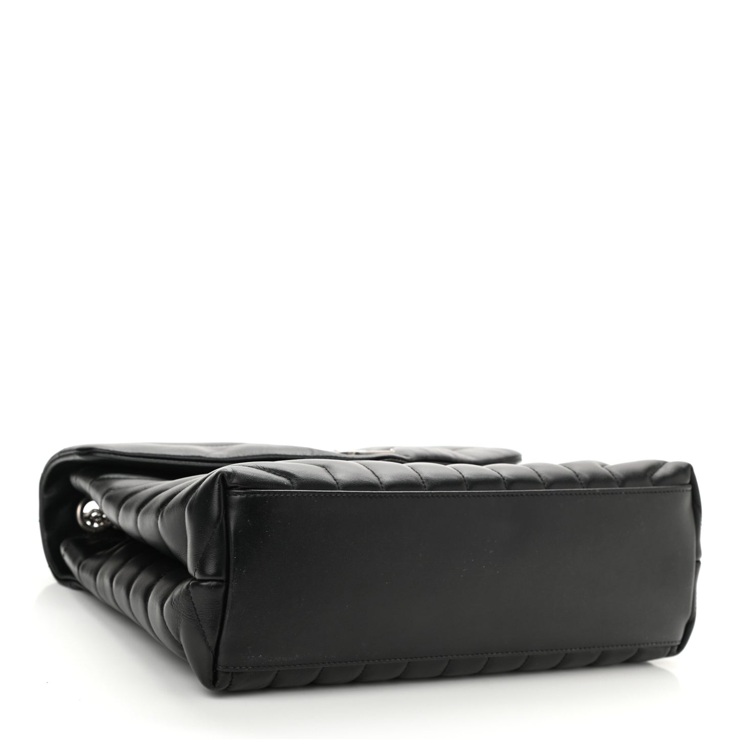 Calfskin Y Quilted Monogram Medium Loulou Chain Satchel Black