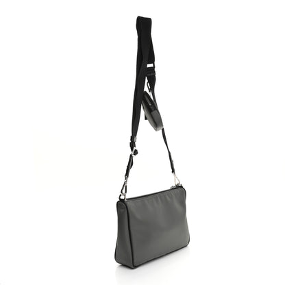 Prada Re-Nylon Saffiano Pocket Zippered Shoulder Bag Ardesia Black 3 of 10
