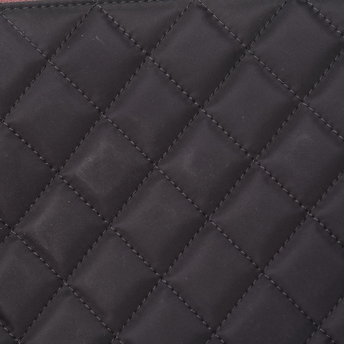 Nylon Quilted Medium Cosmetic Case Black