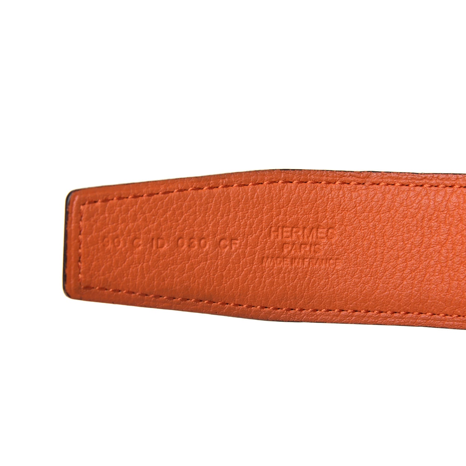 Hermes Box Togo 32mm H Belt 90 Black Orange 3 of 10