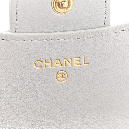 Chanel Lambskin Quilted Top Handle Flap Coin Purse With Chain Grey 6 of 11