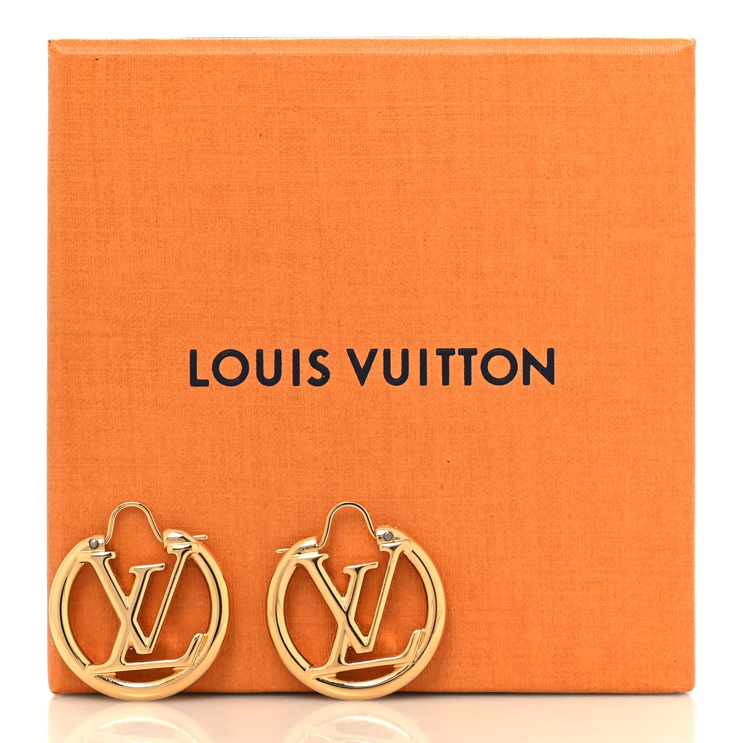 Louis Vuitton Metal Small Louise Hoop Earrings Gold 5 of 5