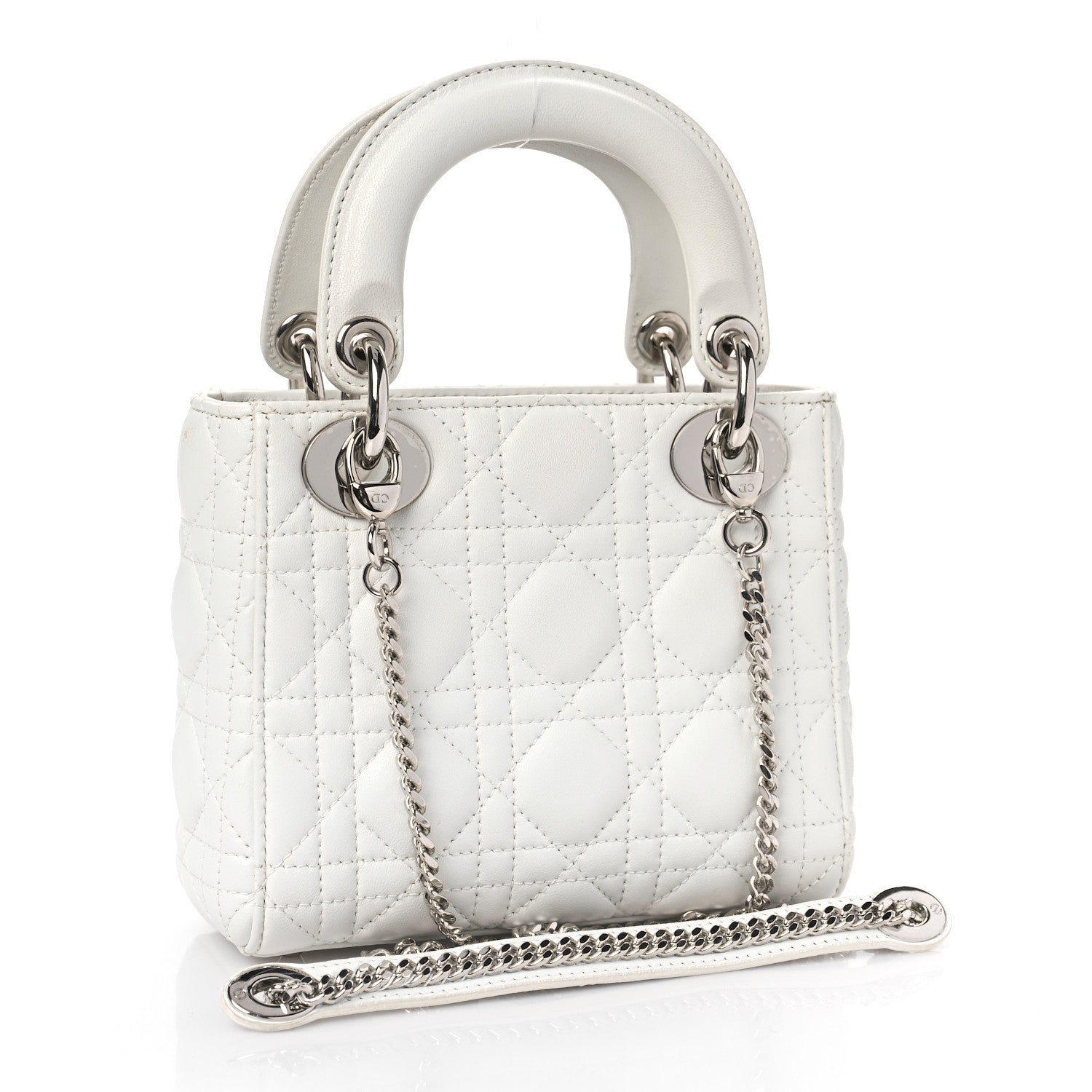 Christian Dior Lambskin Cannage Mini Lady Dior White 2 of 10