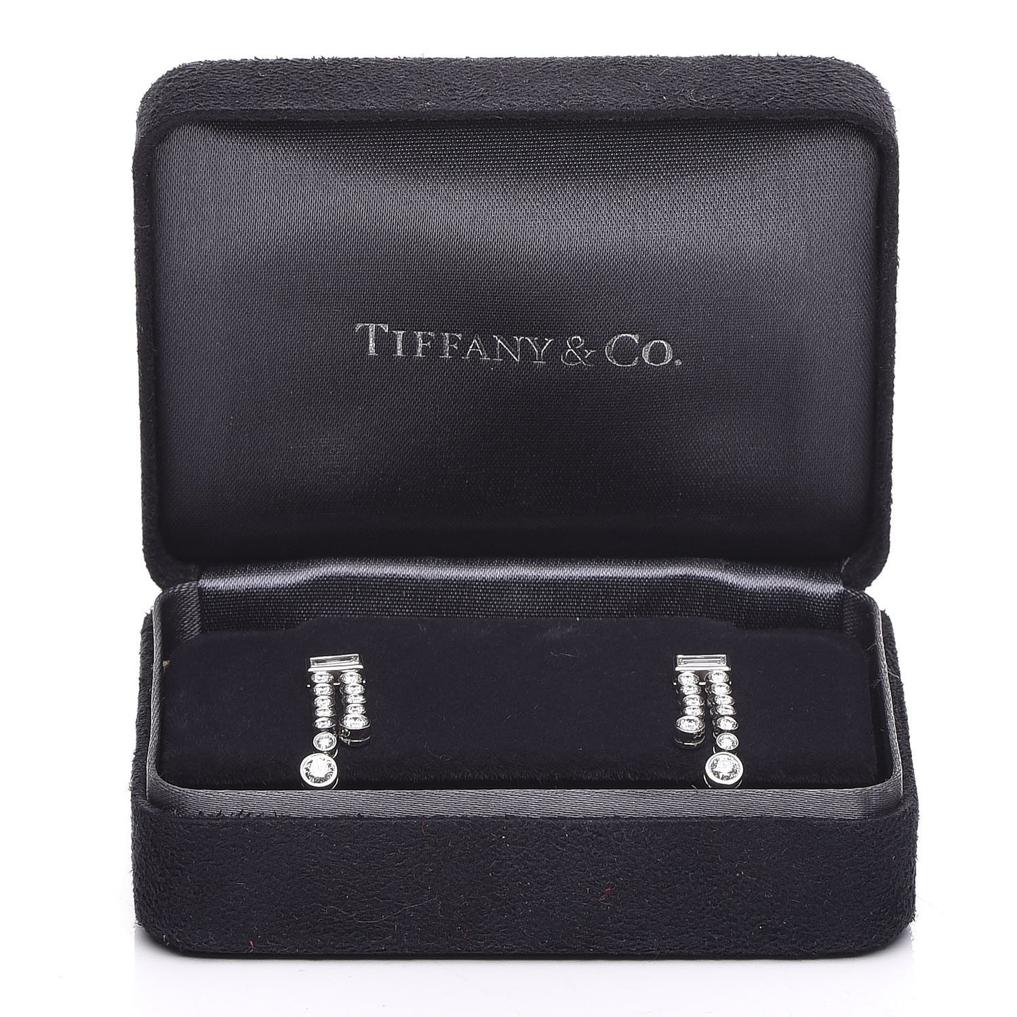 Platinum Diamond Jazz Double Drop Earrings