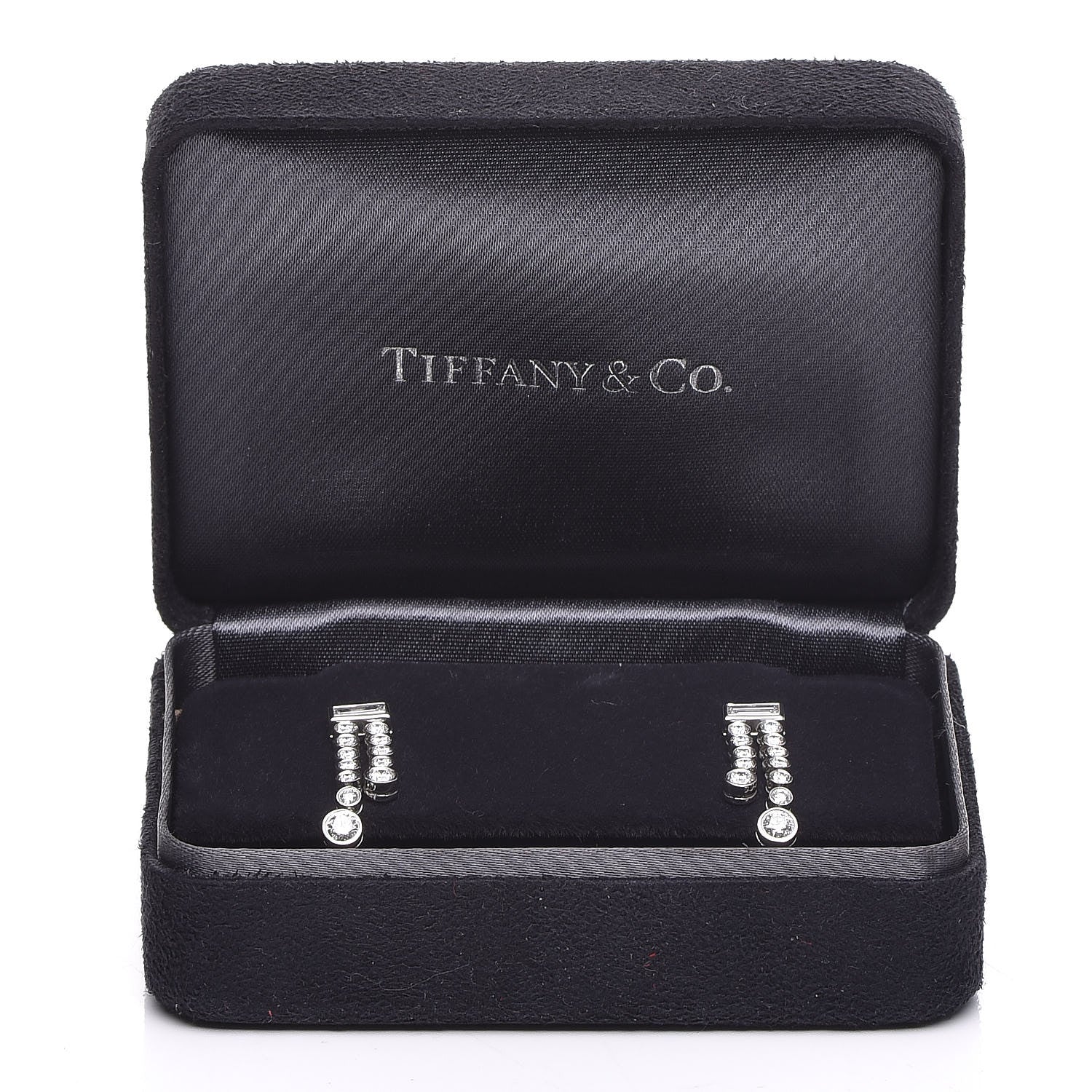 Tiffany Platinum Diamond Jazz Double Drop Earrings 6 of 6
