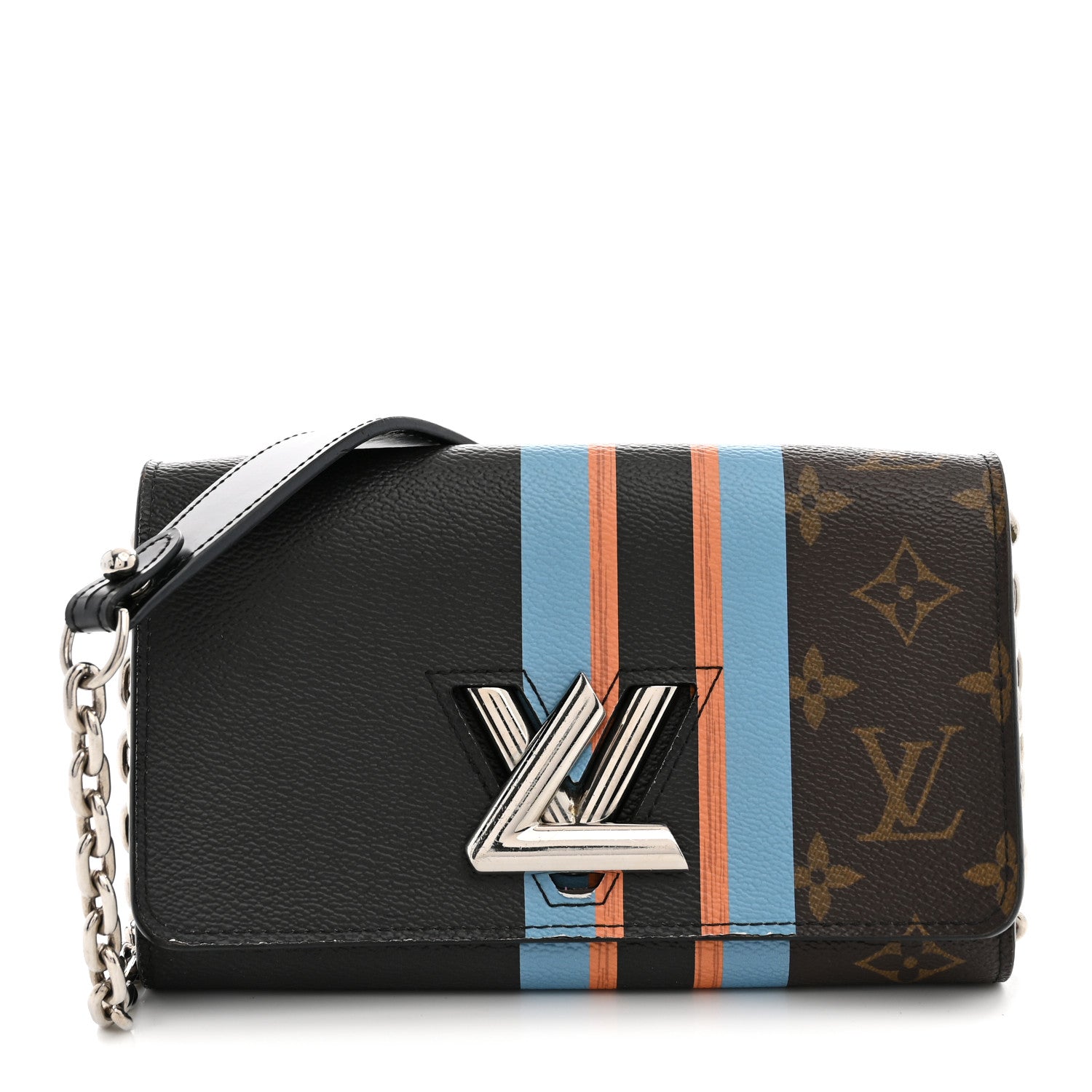 Louis Vuitton Monogram Stripe Twist Chain Wallet 1 of 12