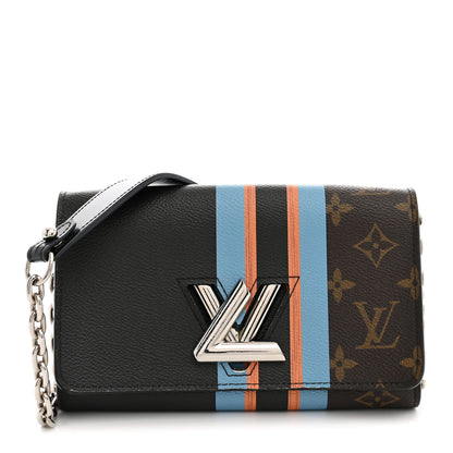 Louis Vuitton Monogram Stripe Twist Chain Wallet 1 of 12