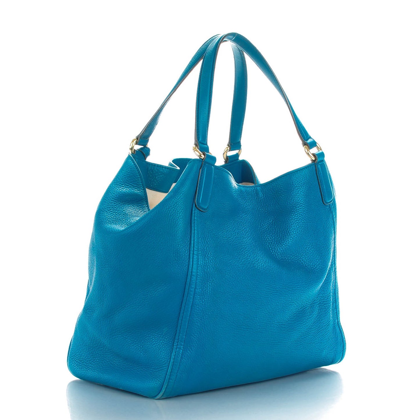 Pebbled Calfskin Medium Soho Shoulder Bag Riviera Blue