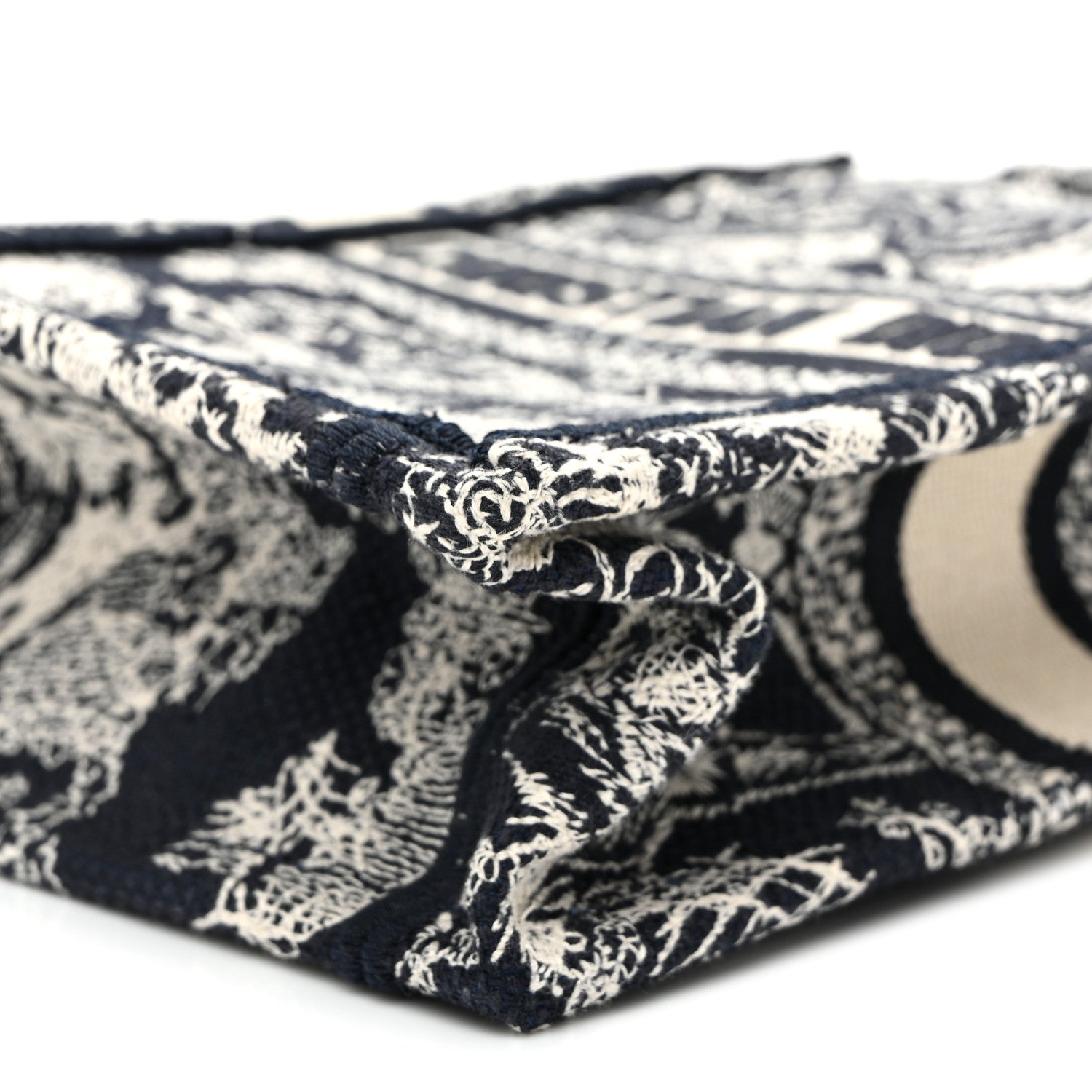 Christian Dior Canvas Toile de Jouy Reverse Embroidered Mini Book Tote Phone Bag Blue 10 of 10
