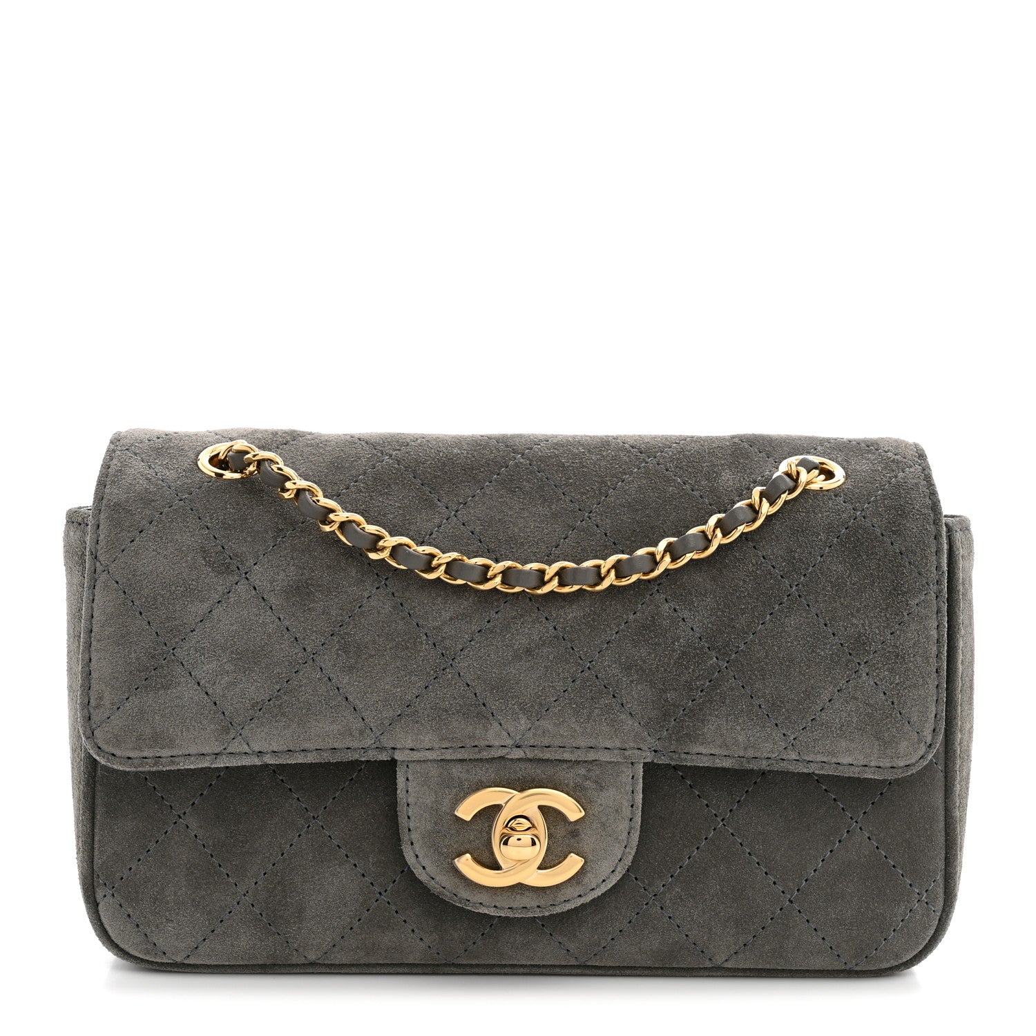 Chanel Suede Calfskin Mini Souplissimo Flap Dark Grey 1 of 11