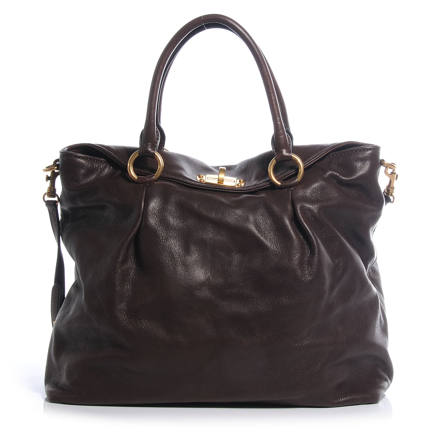 Miu Miu Cervo Shine Shopping Pattina Tote Moro 1 of 9