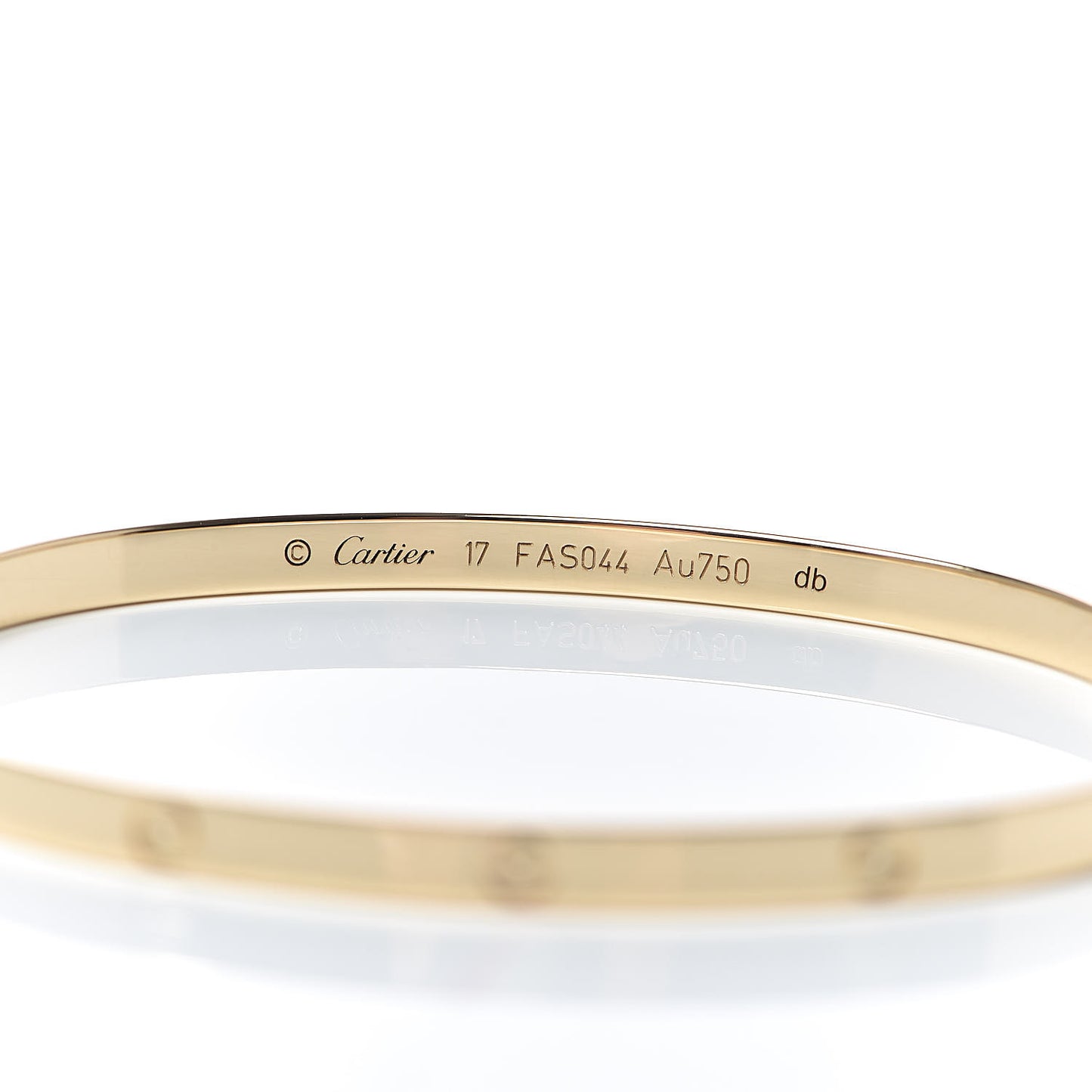 18K Yellow Gold Small LOVE Bracelet 17