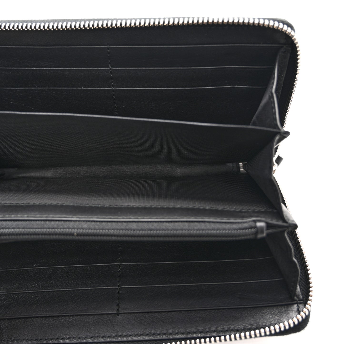 GG Supreme Monogram Arabesque Zip Around Wallet Black