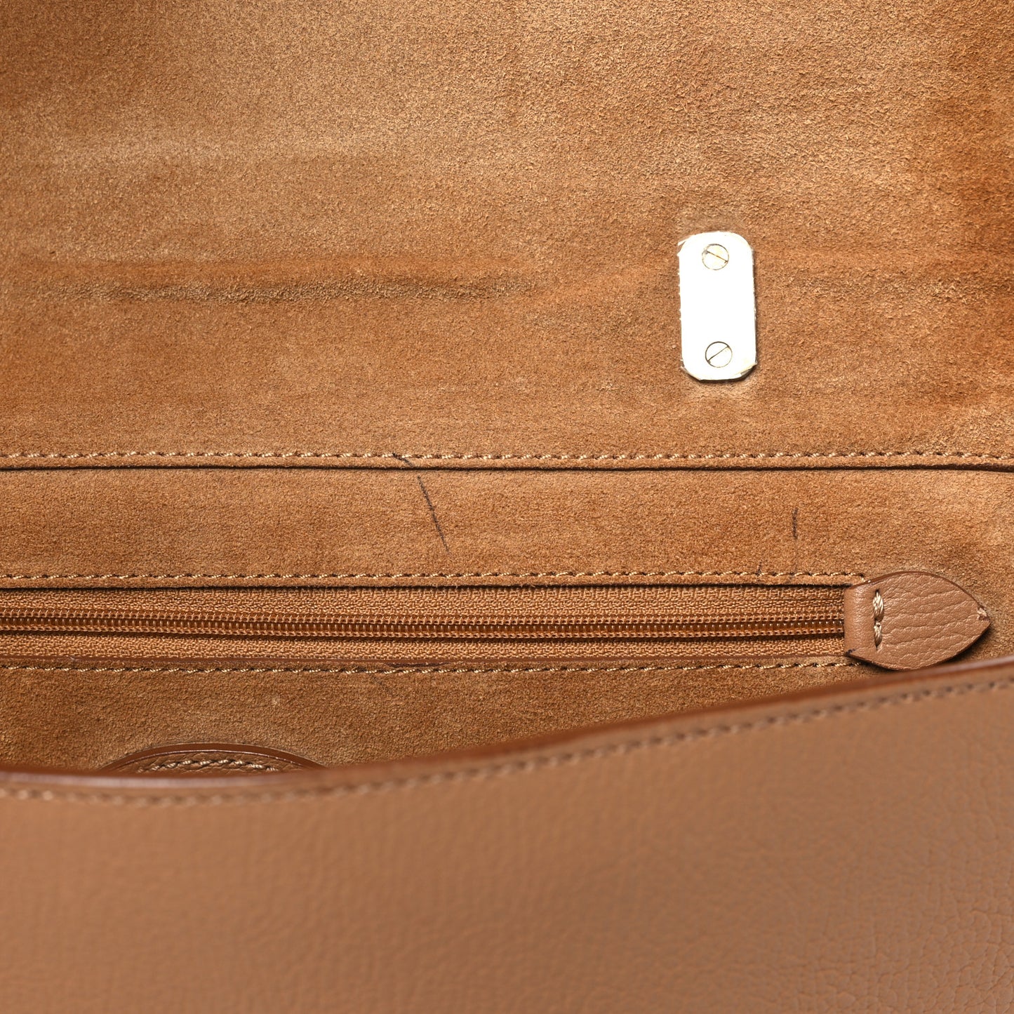Small Classic Grain Calfskin Medium Lily Flap Brown