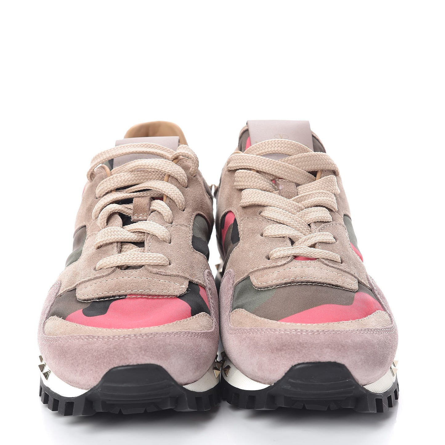 Suede Nylon Camouflage Womens Soul Rockstud Sneakers 37.5 Multicolor