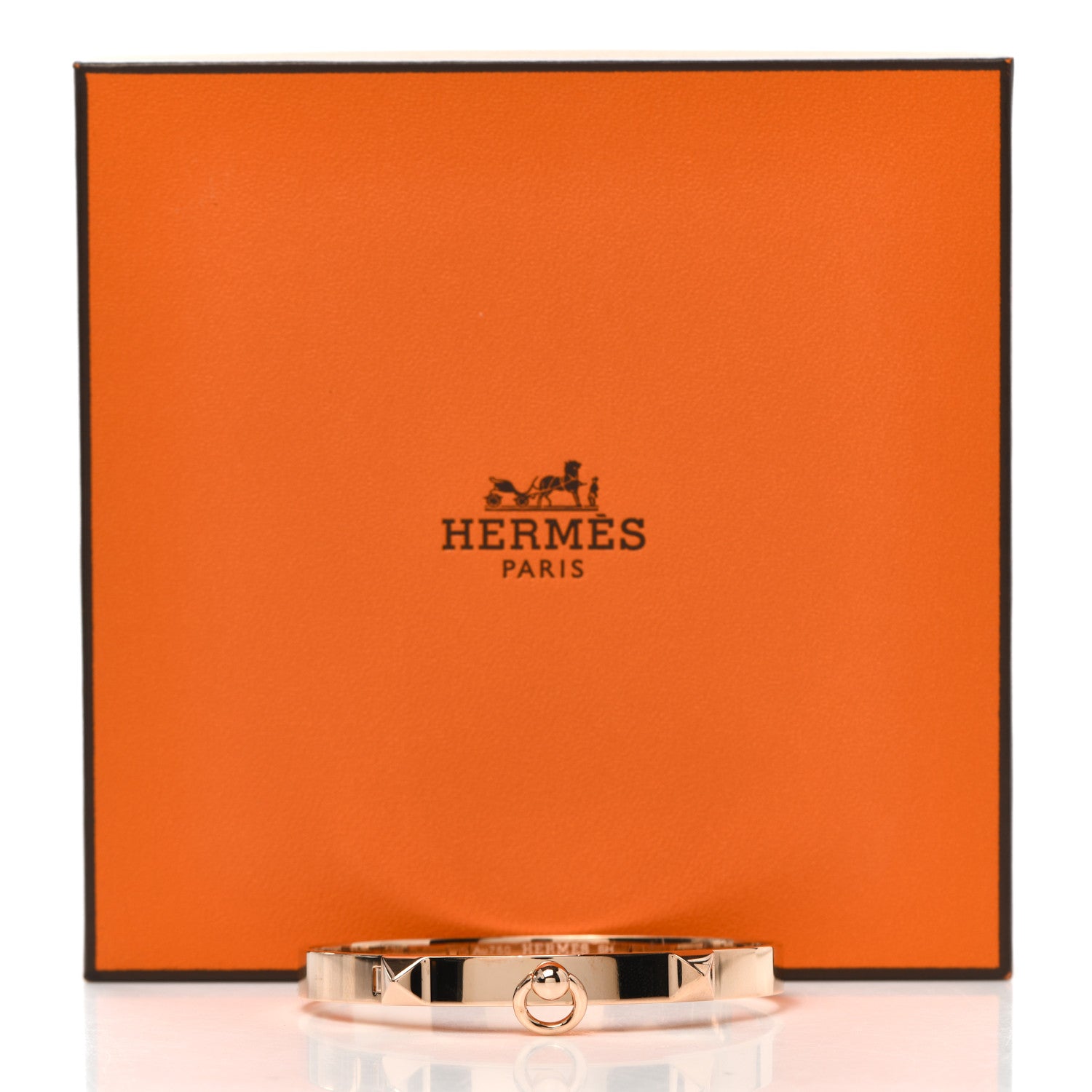 Hermes 18K Rose Gold PM Collier De Chien Bracelet SH 5 of 5