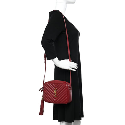 Saint Laurent Calfskin Matelasse Monogram Lou Camera Bag Rouge Eros 2 of 13