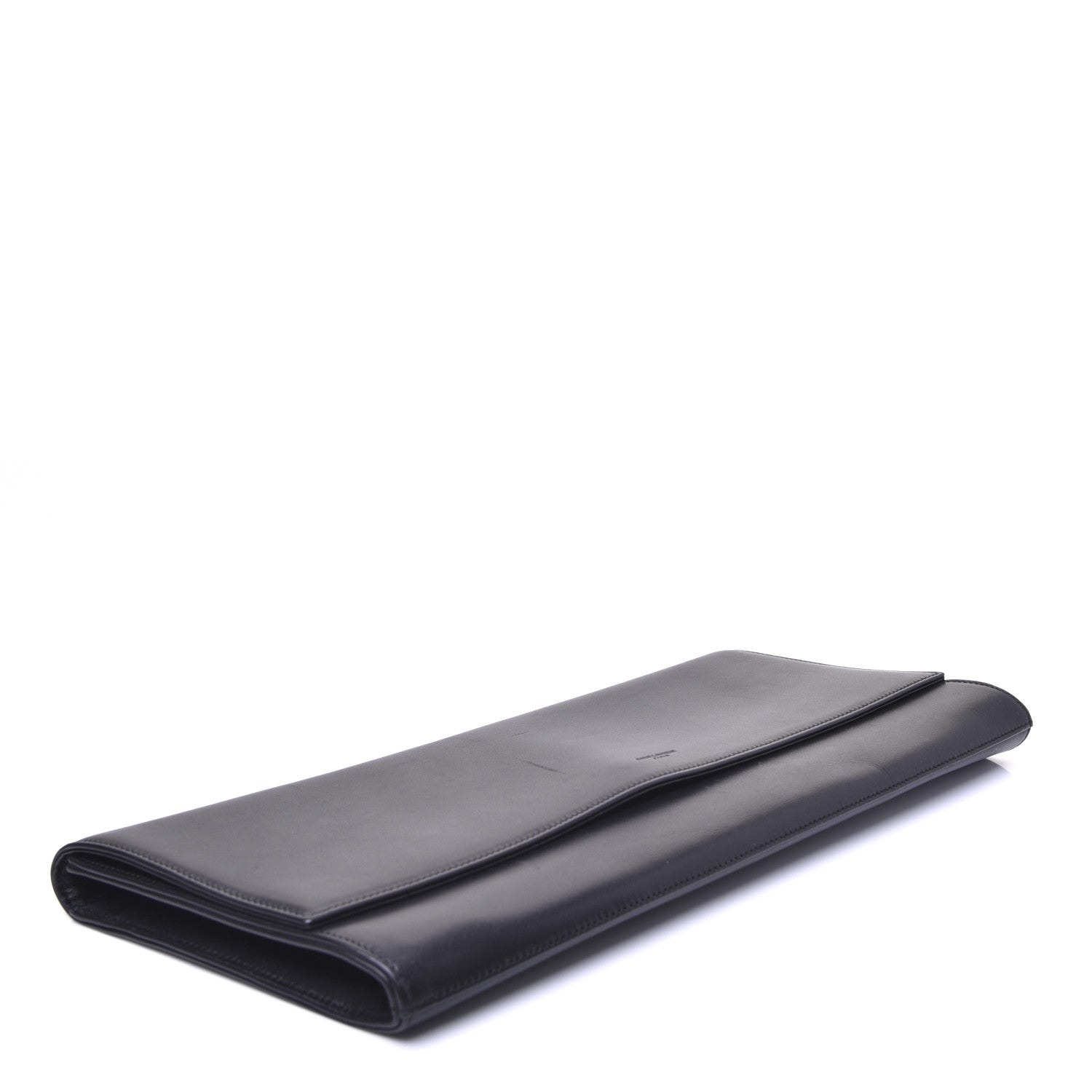 Saint Laurent Calfskin Diagonal Clutch Black 4 of 12