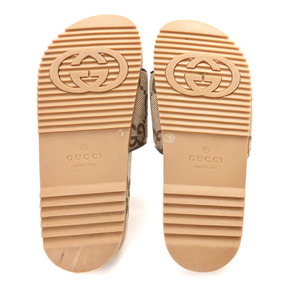 Gucci Monogram Jumbo GG Angelina Platform 55mm Slide Sandals 8 Beige 6 of 10