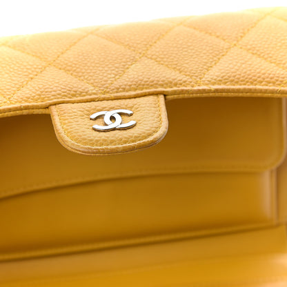 Chanel Iridescent Caviar Quilted Large Flap Wallet Yellow 18 of 18