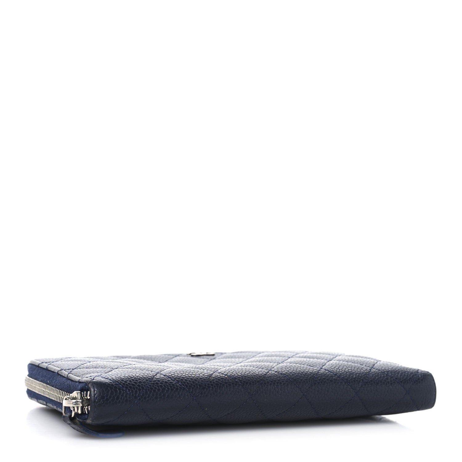 Chanel Caviar Quilted Large Zip Around Organizer Wallet Navy 4 of 8