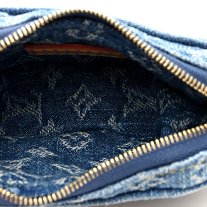 Louis Vuitton Monogram Denim Croissant Pochette Blue Blue 5 of 6