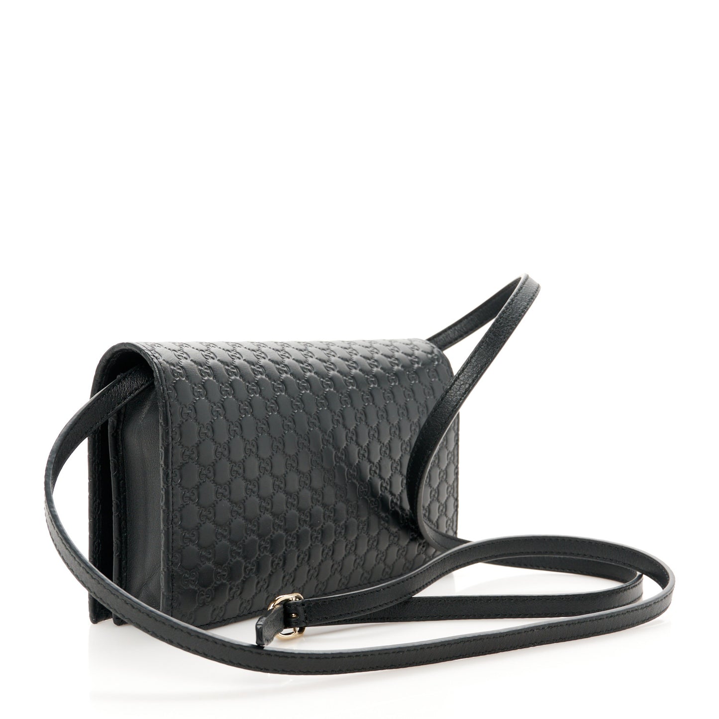 Microguccissima Crossbody Wallet Black