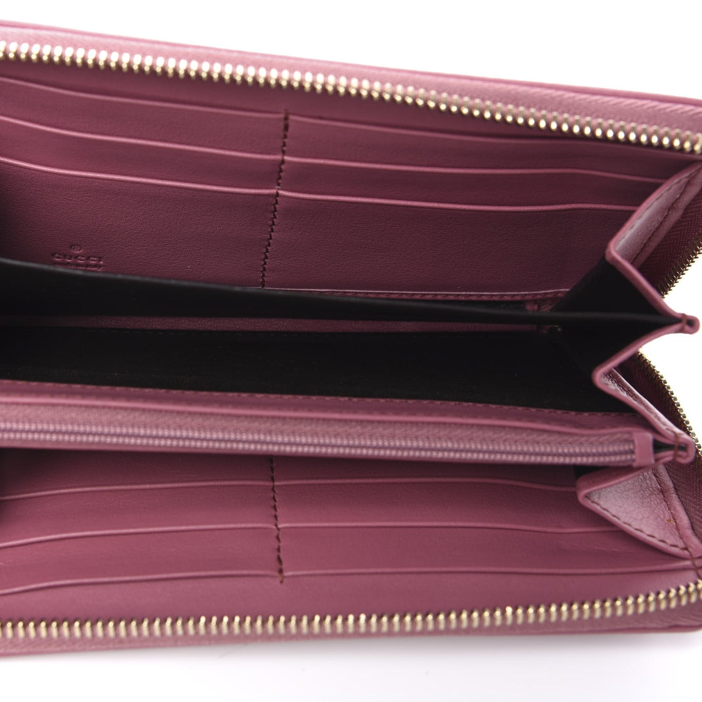 Monogram Margaux Calfskin Sukey Zip Around Wallet Beige Ebony Vintage Rose