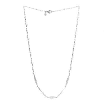 John Hardy Sterling Silver Diamond Classic Chain Spear Station Necklace 3 of 6