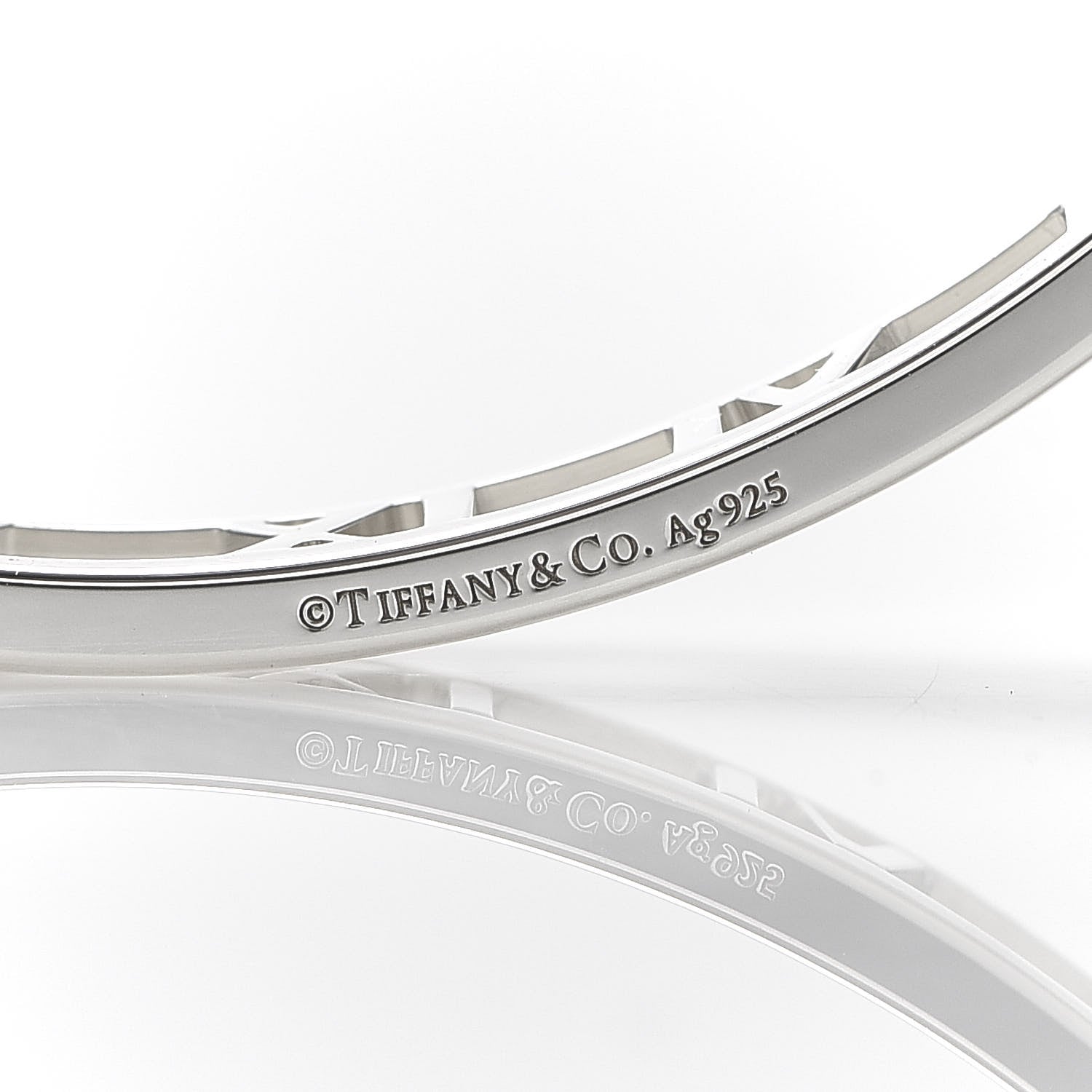 Tiffany Sterling Silver Narrow Atlas Open Bangle Bracelet 4 of 5