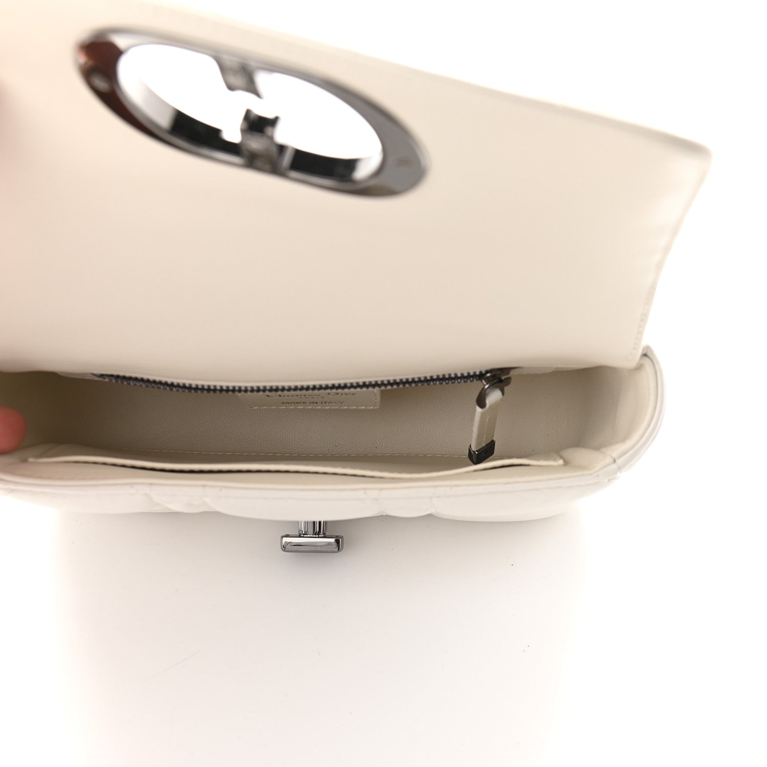 Christian Dior Lambskin Macrocannage Small Dior Caro Bag Ivory 5 of 9
