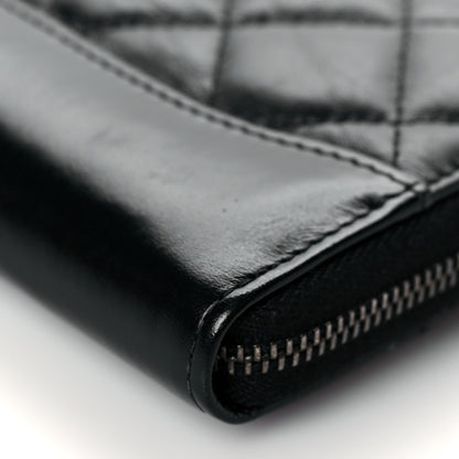 Chanel Aged Calfskin Quilted Small Gabrielle Zip Around Wallet Black 9 of 10