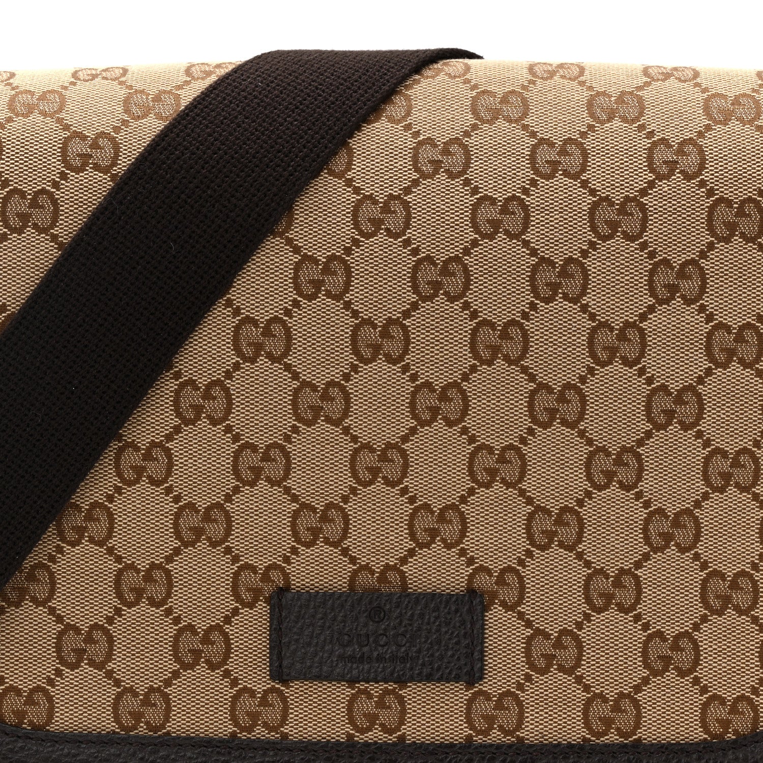 Gucci Monogram Flap Messenger Bag Beige Dark Brown 8 of 10