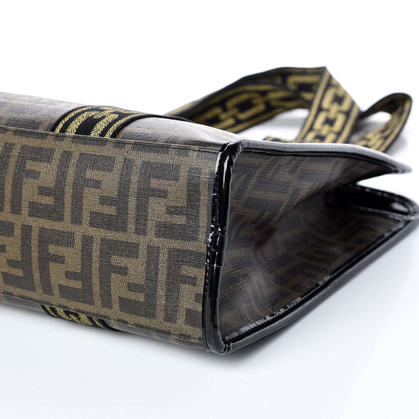 Zucca Spalmati Graffiti Print Tote Tobacco Gold